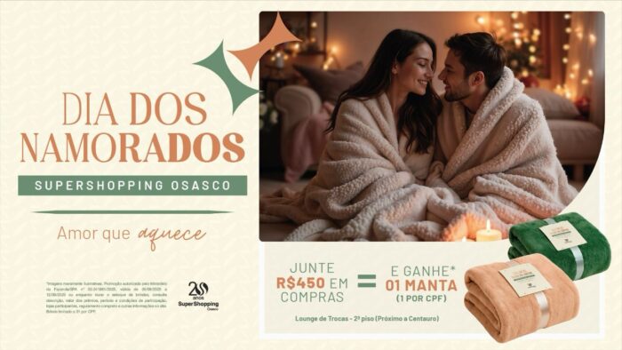 Supershopping Osasco cria clima de aconchego para o Dia dos Namorados com mimo exclusivo