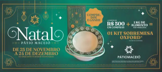 Shopping Pátio Maceió presenteia as famílias em Promoção Compre, Doe e Ganhe de Natal