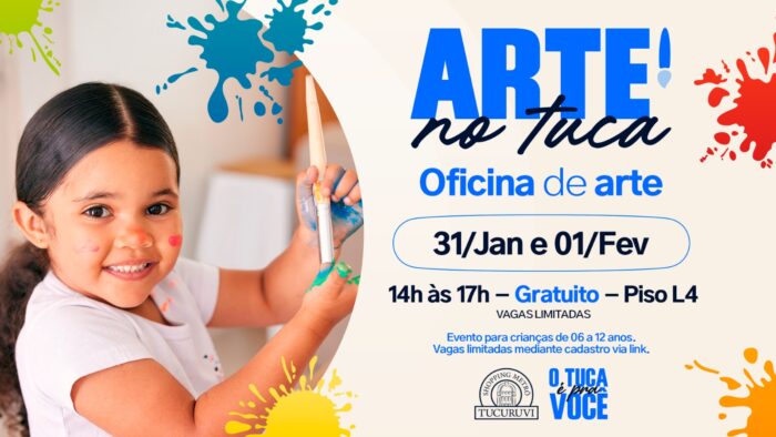 Shopping Metrô Tucuruvi promove Oficina de Arte Gratuita para Crianças