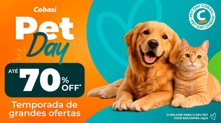 Pet Day Cobasi 2026 traz até 70% de desconto em produtos selecionados